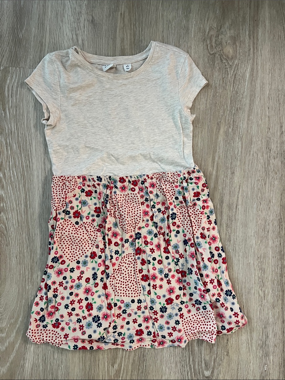 Gap Girls Floral Pink & Cream Short Sleeve Dress